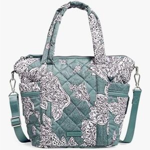 Vera Bradley Green and White Floral Tote
